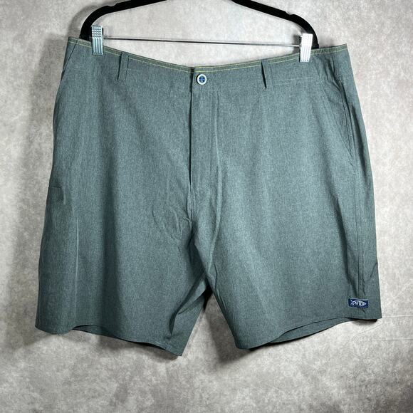 AFTCO Performance Fishing Shorts Mens 40 Gray AFTech Outdoor Chino Flat‎ Front - Picture 1 of 9